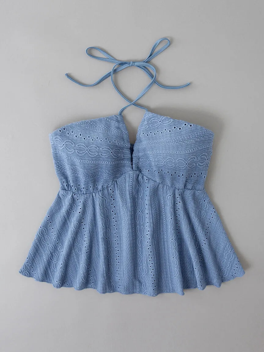 Jacquard Sleeveless Tops