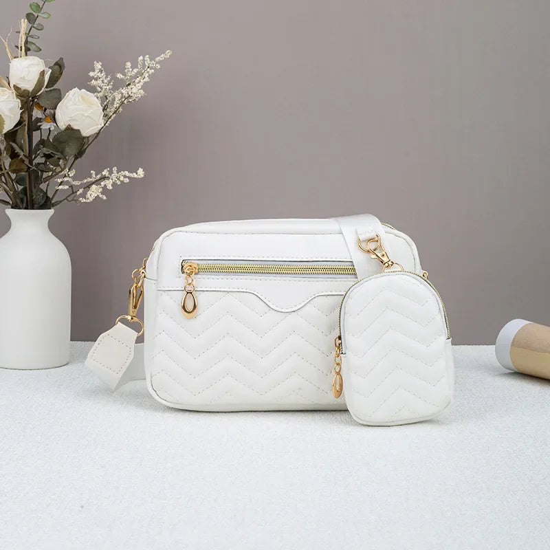 Embroidered Stripes Shoulder Bag