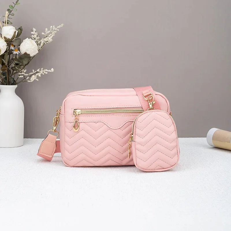 Embroidered Stripes Shoulder Bag