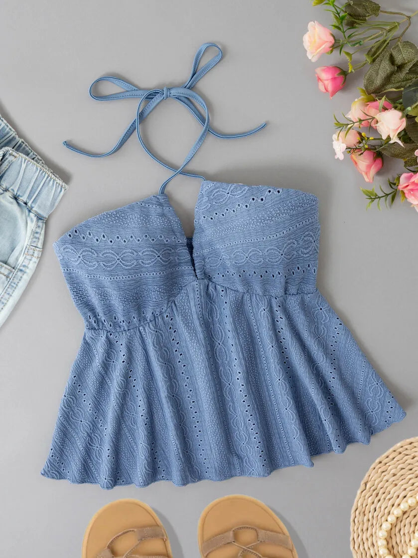 Jacquard Sleeveless Tops