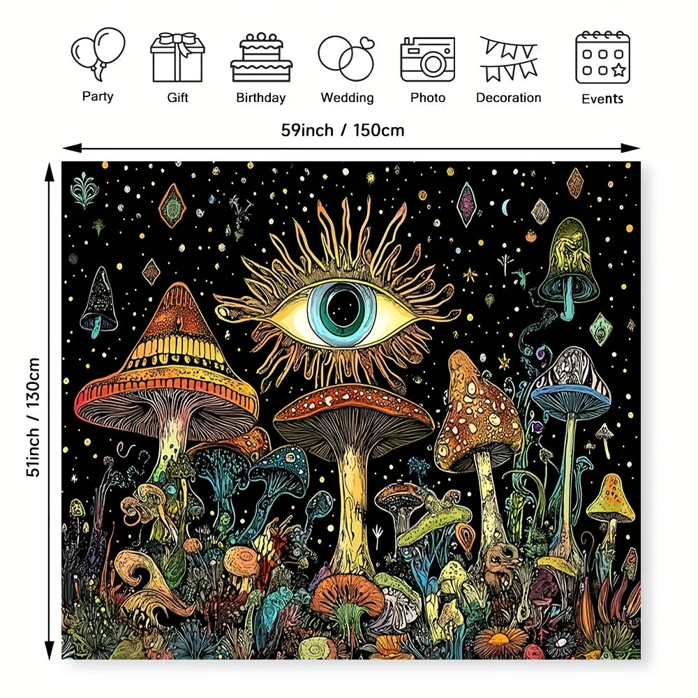 Mystical Mushroom Wall Hanging