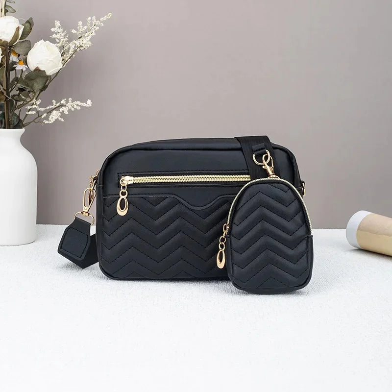 Embroidered Stripes Shoulder Bag