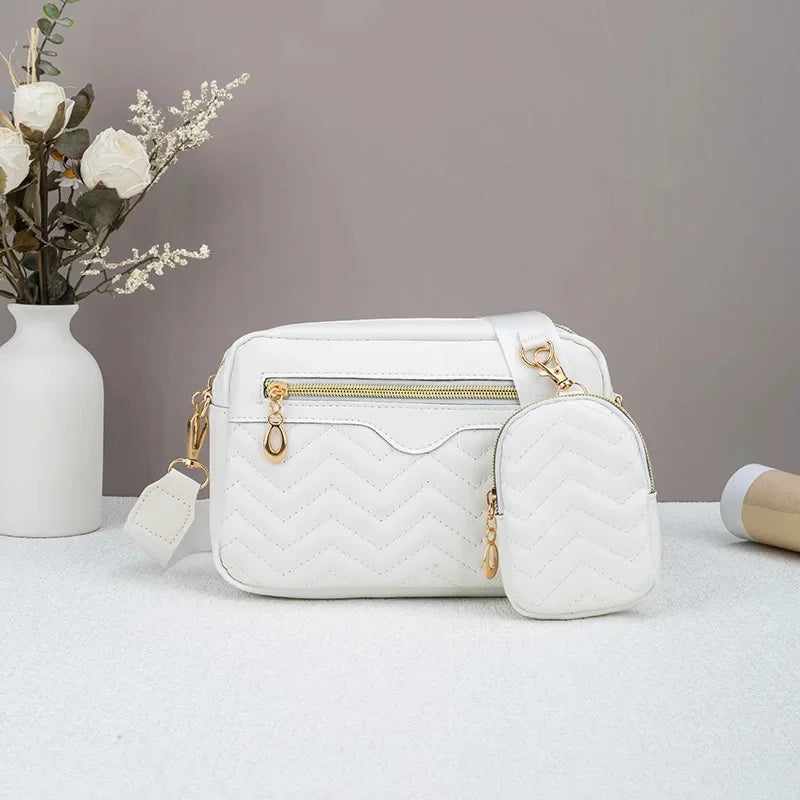 Embroidered Stripes Shoulder Bag