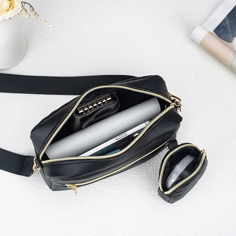 Embroidered Stripes Shoulder Bag