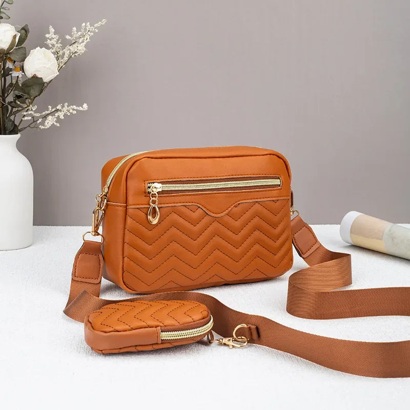 Embroidered Stripes Shoulder Bag