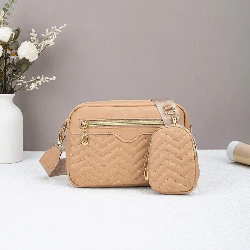 Embroidered Stripes Shoulder Bag