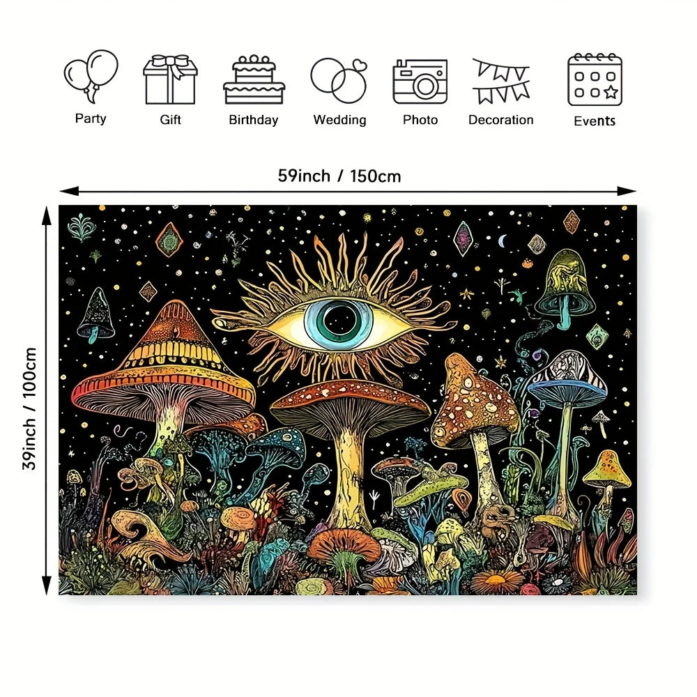 Mystical Mushroom Wall Hanging