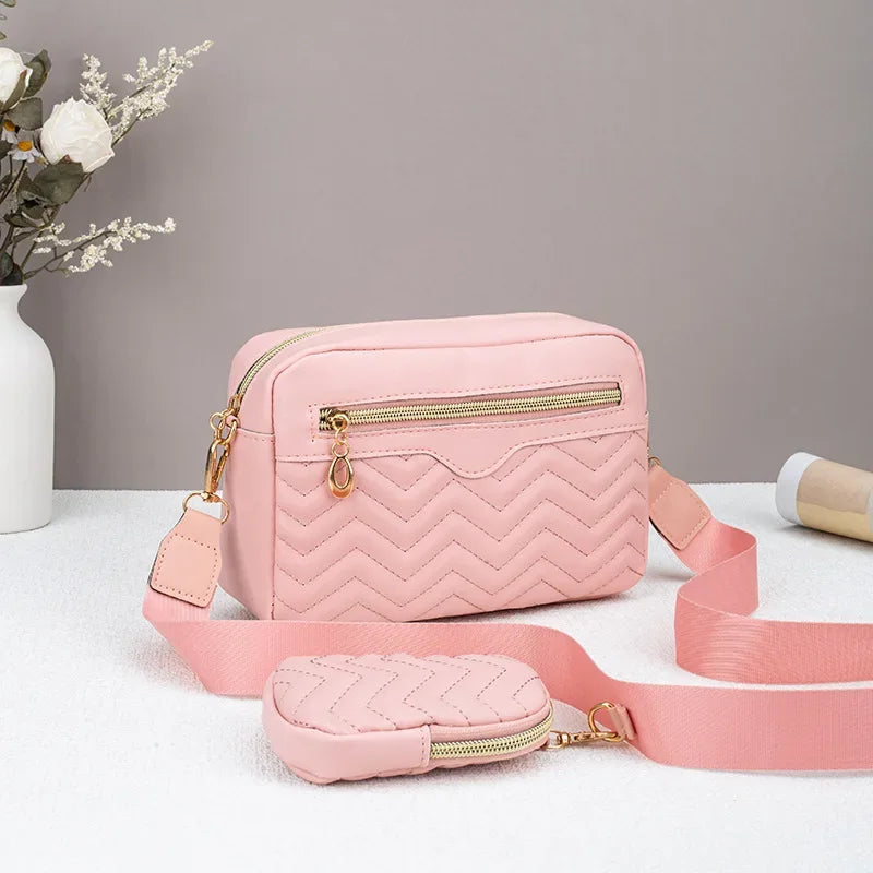 Embroidered Stripes Shoulder Bag