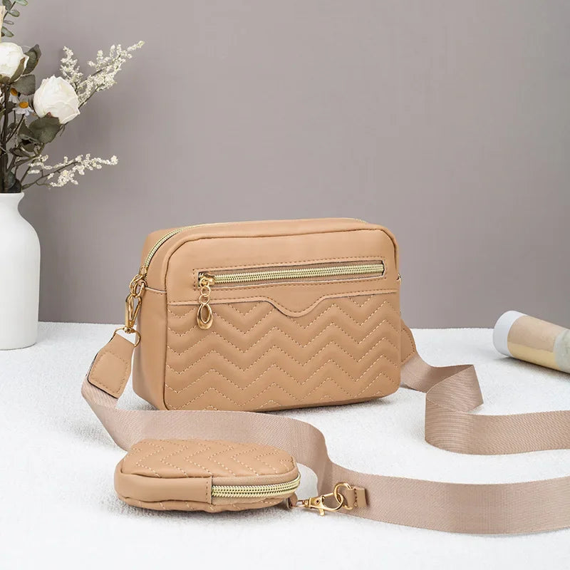 Embroidered Stripes Shoulder Bag