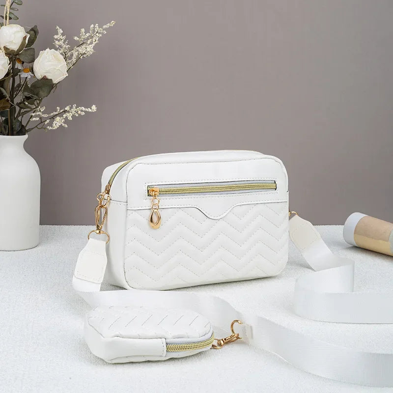 Embroidered Stripes Shoulder Bag