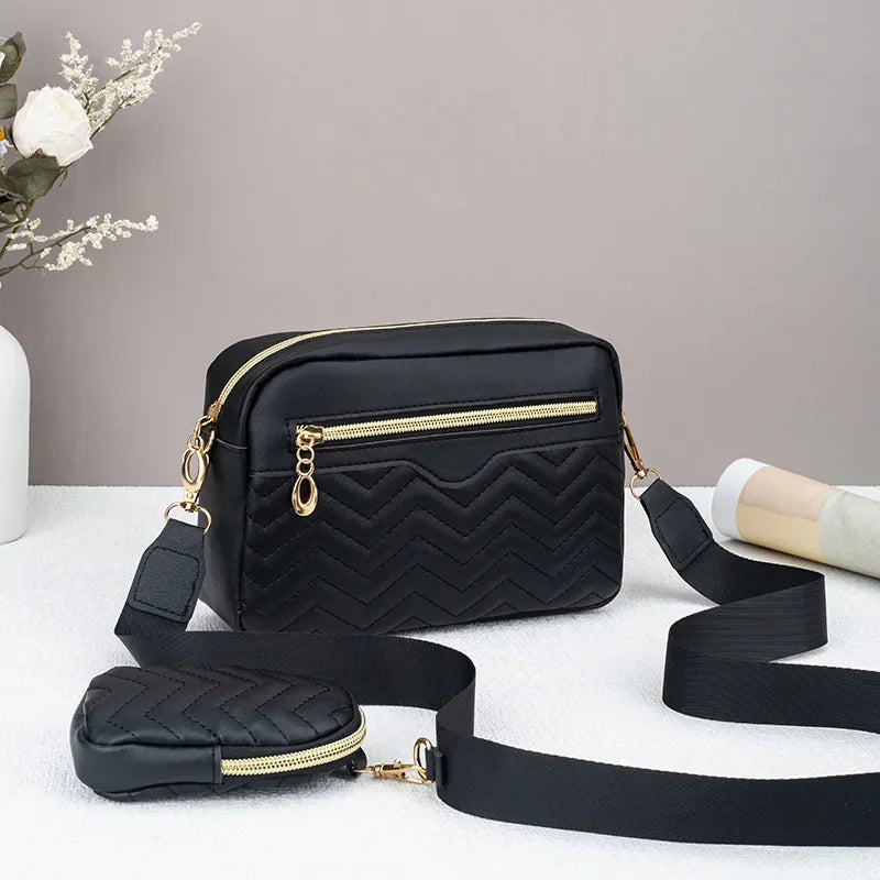 Embroidered Stripes Shoulder Bag