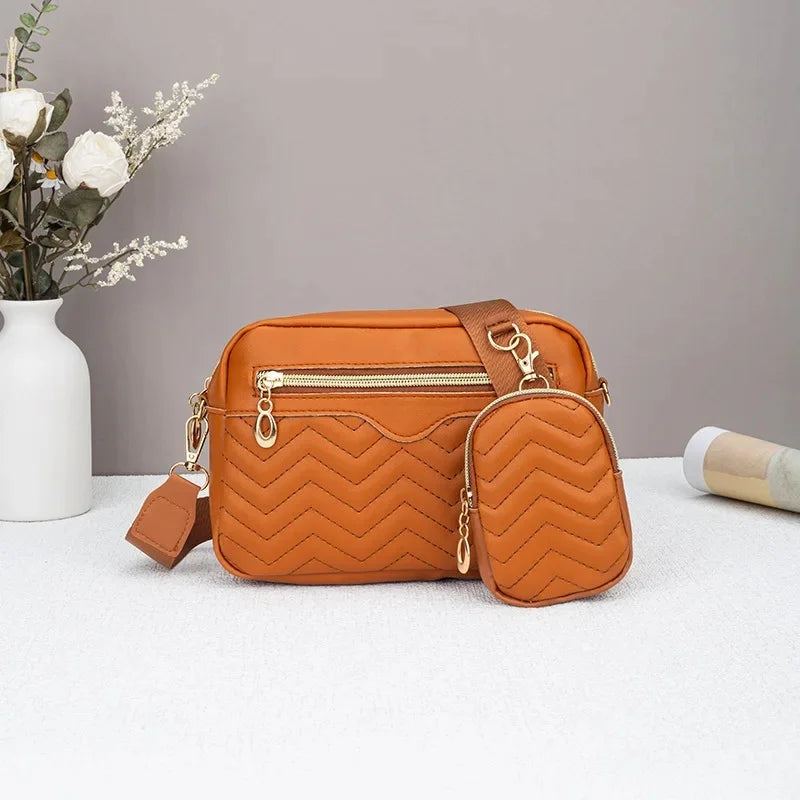 Embroidered Stripes Shoulder Bag