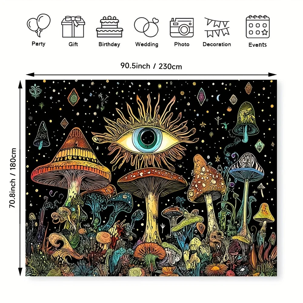Mystical Mushroom Wall Hanging