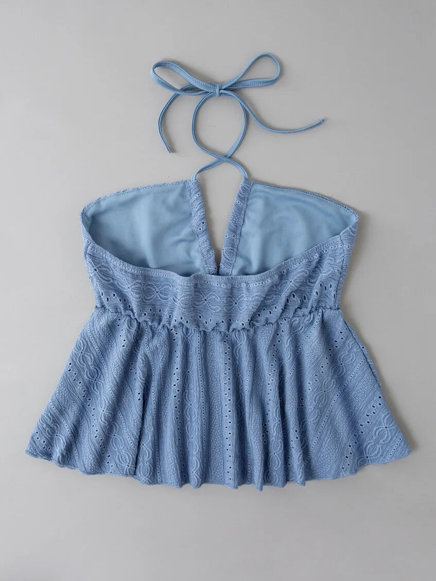 Jacquard Sleeveless Tops